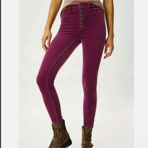 Anthropologie Pilcro High-Rise Button-Fly Skinny Corduroy Pants Jeans